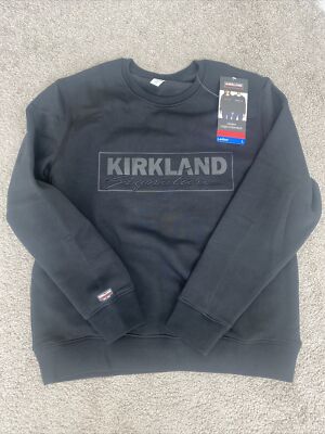 Costco Kirkland Signature Unisex Logo Crewneck Black Size Men s M , Ladies L.