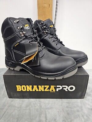 Bonanza Pro Titan Pro 6'' Plain Soft Toe Boots BA760 * Black * Men's Size 13