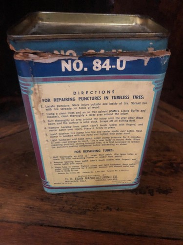 1946 Camel Tire Tube Vulcanizing Patch Units 1 Box w/ 4 Large Patches Vintage