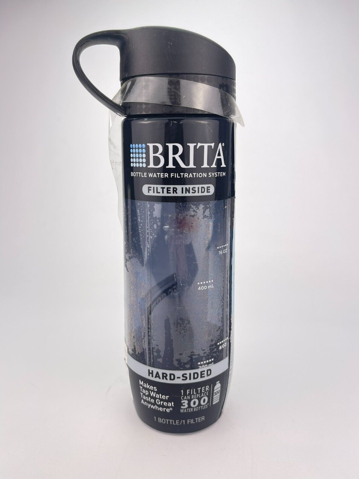 Brita Hard Sided Water Bottle with Filter System BPA Free Black 23.7 oz