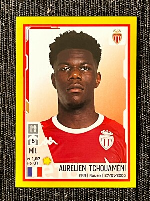 STICKER PANINI  FOOT 2022 AURELIEN TCHOUAMENI MONACO #260 ROOKIE 2 SLEEVE