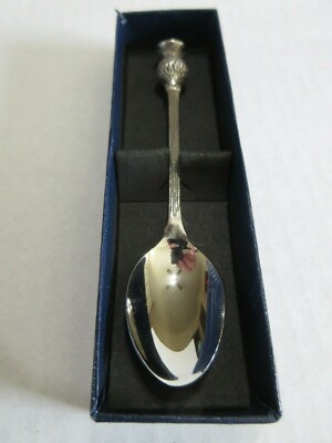 antique silver plate enamel top salt spoon from perth