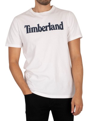 

Мужская футболка с линейным узором Timberland Kennebec, белая, Белый, TB0A2C31-100