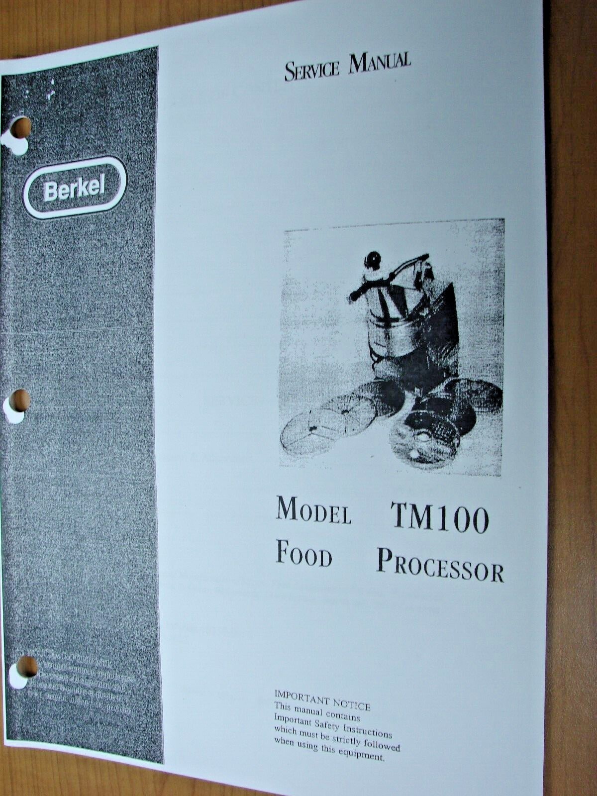 Berkel Model TM100 Food Processor Service Manual