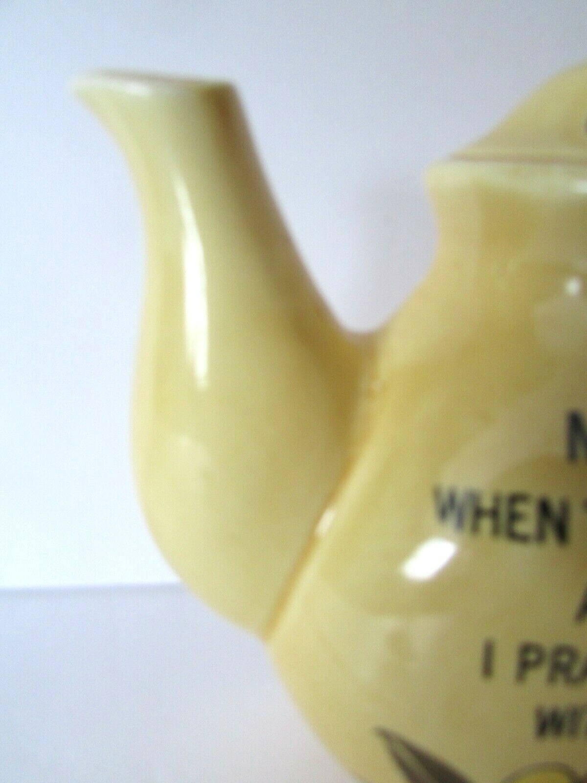 VINTAGE WALL POCKET VASE - HAND PAINTED CERAMIC - 'MY KITCHEN PRAYER' POEM