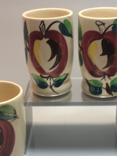 Puritan Slip Ware Pottery ** Apple Pattern **   Set of 4 Tumblers   -  12oz.