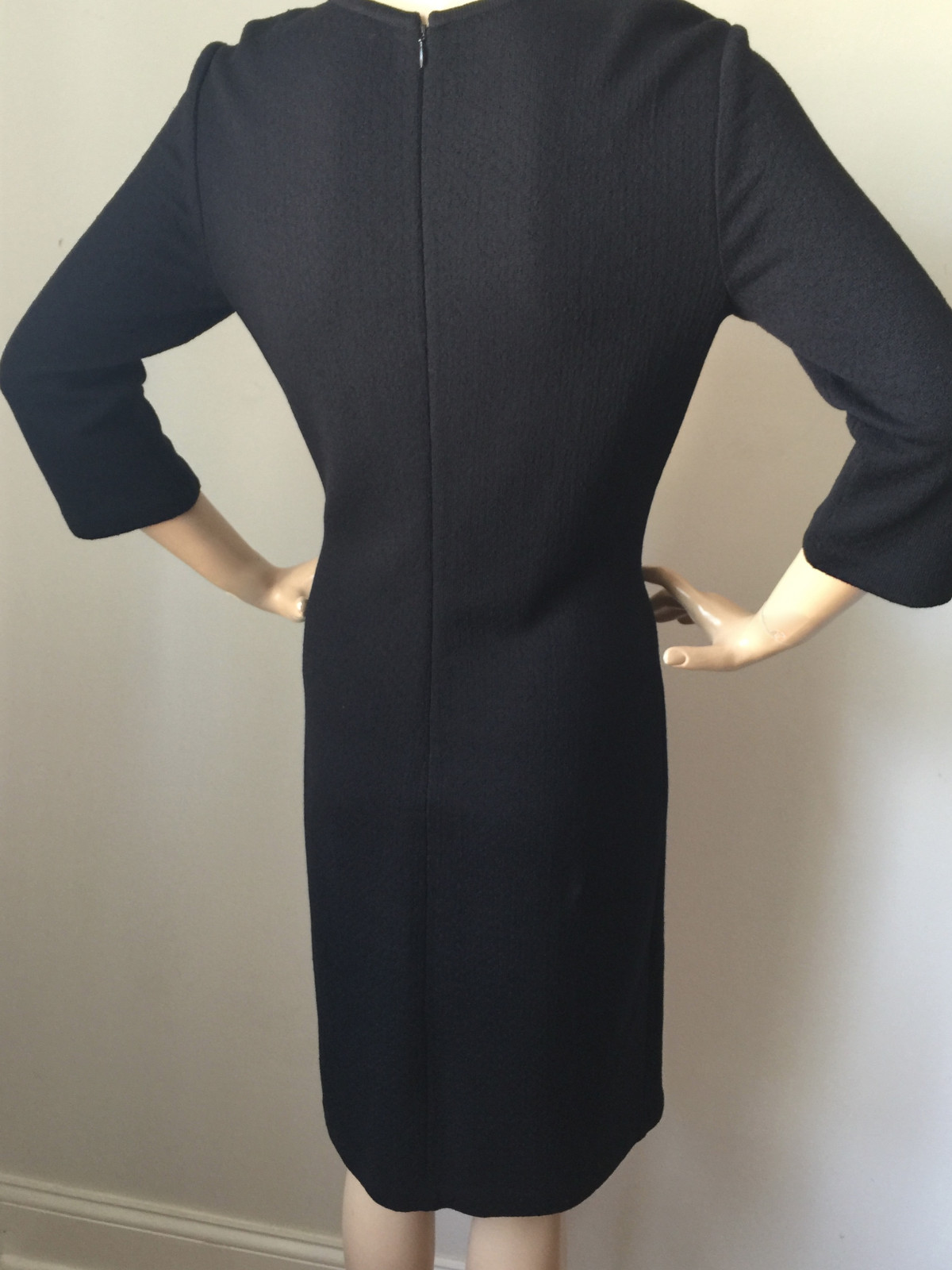 Pre-owned St John Knit 6 Womens Dress Red Firefox & Black Color Block Wool Rayon