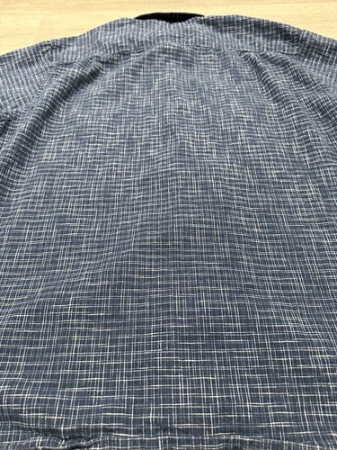 Patagonia Men&rsquo;s Plaid Shirt Blue White Hemp Cotton Short Sleeve Button Up Large
