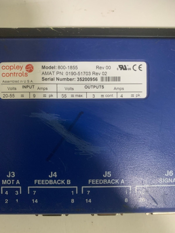 Copley Controls Servo Amplifier, Amat 0190-51703 800-1855