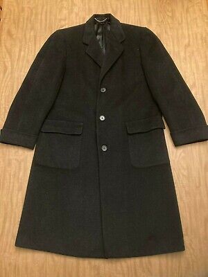 Real Vintage Search Engine Vintage 1950s Black Wool Overcoat Made USA Men's SZ LRG or 46 Weber & Heilbroner $149.99 AT vintagedancer.com