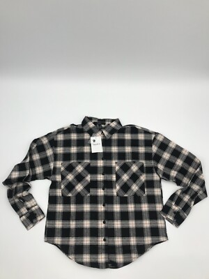 Forever 21 Multi-Color Plaid Woven Long-Sleeve Flannel size Small