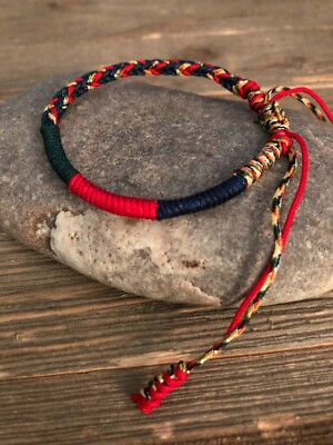 Tibetan Buddhist Handmade Bracelet Lucky Knot Multi Color Red String Rope Knots