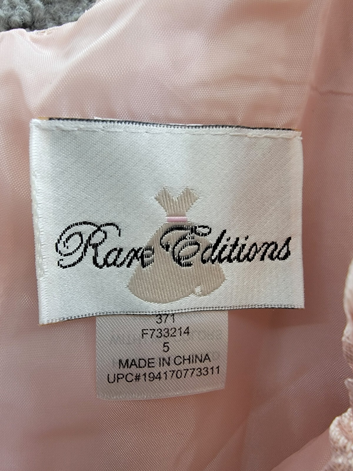 Rare Editions Puff-Sleeve Burnout Organza Dress Little Girls' 5 Blush Back Zip - Picture 9 of 16
