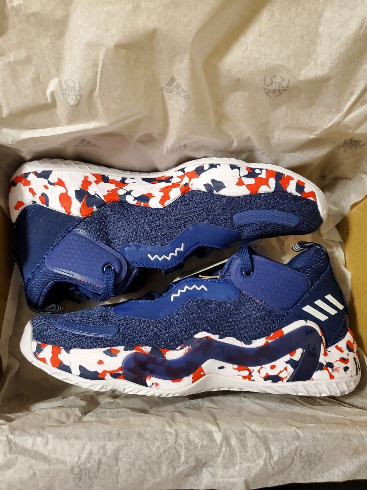 Adidas D.O.N. Issue 3 GCA Blue White Red Basketball Shoes Adidas D.O.N. Issue 3 GCA Blue White Red Basketball Shoes