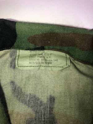 Military Issued Medium Short Camouflage Woodland Camo Army Combat Zip Jacket