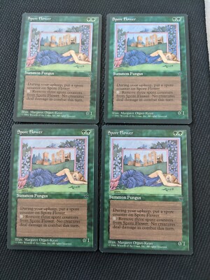 4 Spore Flower Cards 1994 Fallen Empires Magic the Gathering Un Played Fresh