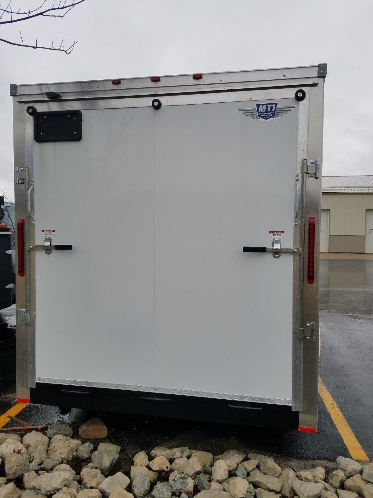 NEW 2019 7x18 V-Nosed Enclosed Cargo Motorcycle Trailer Ramp & Side Door