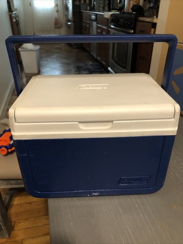 90's Coleman Blue Lunch 6 Pack Cooler Flip Top Lid Model