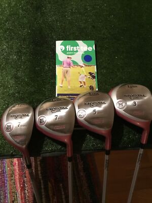 Lynx Ladies Crystal Cat Woods & Hybrid Set (3W, 5W, 7W, 7H) Graphite Shafts