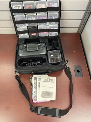 HUGE Sega Game Gear Console Bundle LOT - 11 Games, Case, Battery Pack & More!!