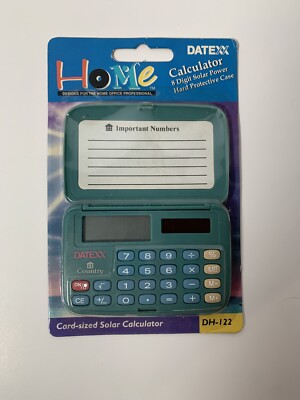 Vintage 1996 Datexx Home Calculator DH-122 Solar Powered NOS Sealed