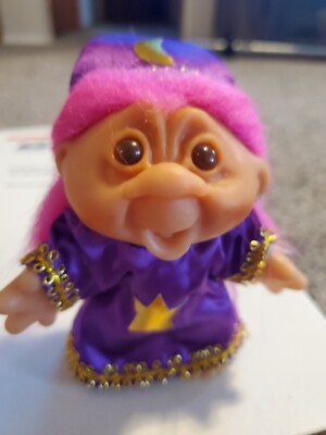 Vintage Dam Adopt A Norfin Troll 5''-Little Wiz-1986- Pink Hair- Surprised