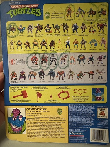 Vintage TMNT Ninja Turtles Figure WYRM Cardback File Card