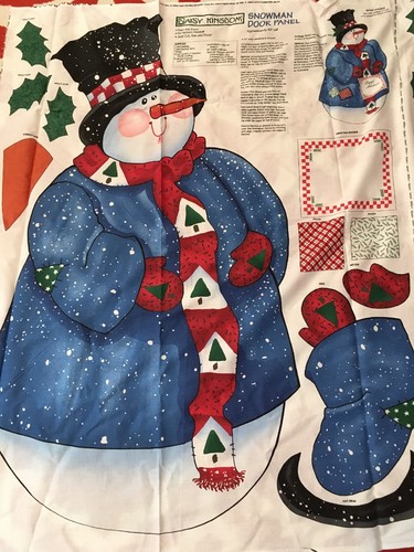 Lot 7 Vintage Daisy Kingdom SNOWMAN Door Panel Fabric Christmas Winter Holiday