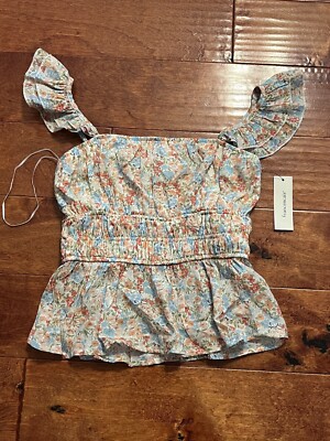 Francesca's Top / Tank Multicolor Floral Ruffle Small NWT $40 Boutique Miami