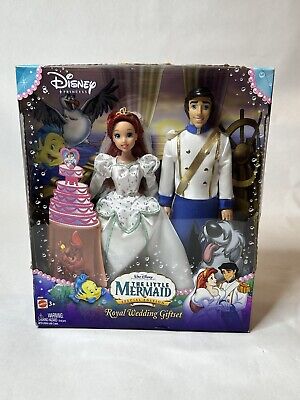 NEW Disney Princess Ariel + Eric Dolls Little Mermaid Royal Wedding Giftset 2006