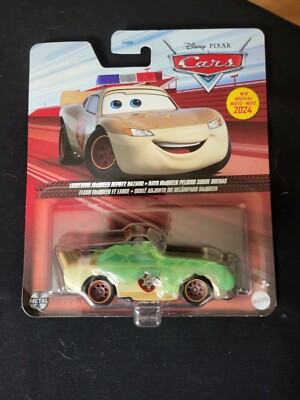 2024 DISNEY PIXAR CARS LIGHTNING McQUEEN DEPUTY HAZARD NEW MODEL Slimed
