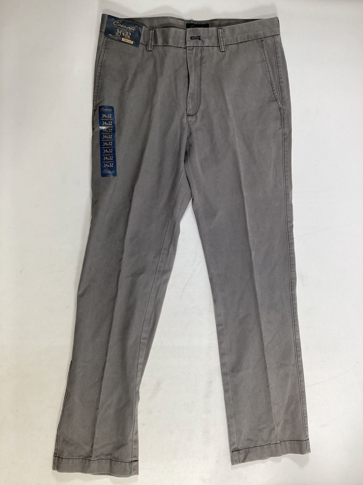 Mens Round Tree And Yorke Gray Straight Fit Pants Size 34x32 NEW
