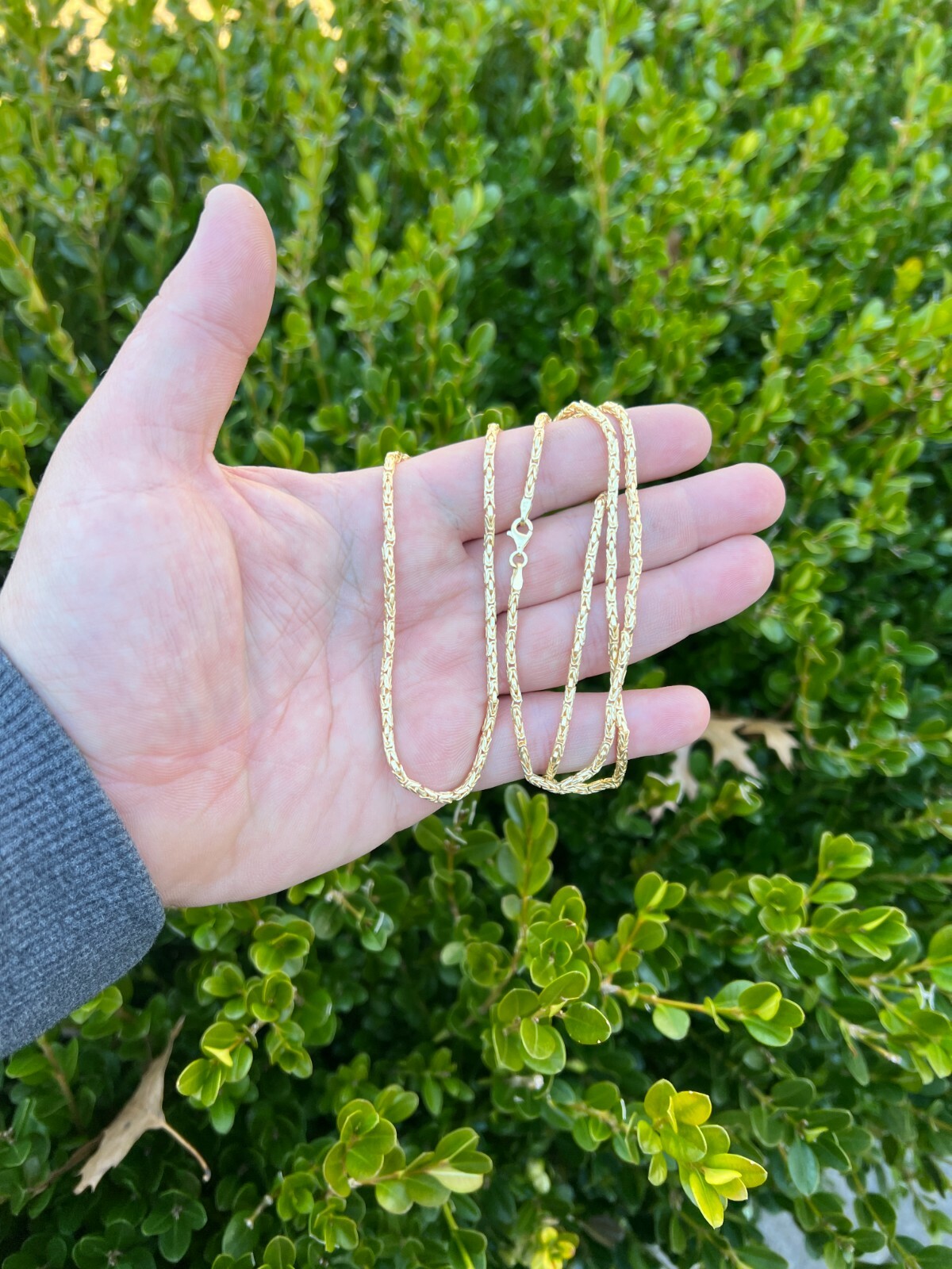 Real 14k Gold Plated Over 925 Silver Byzantine Rope Chain Necklace 2mm 16-30"