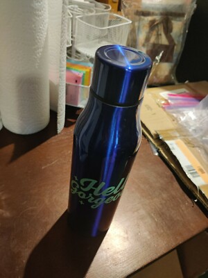 Room Essentials 20oz Hello Gorgeous Stainless Steel Vacuum Water Bottle Blue New