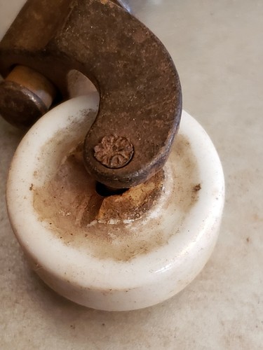 Vintage White Porcelain Ceramic Casters Set of 8