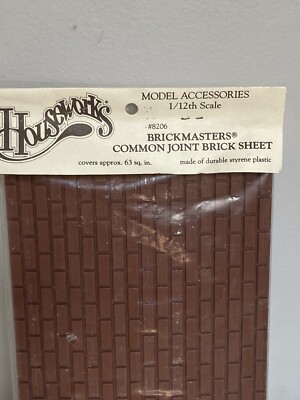 Miniature Patio Bricks Square Mesh Mounted Red Kiln Fired 1:12 Scale 72 sq inch