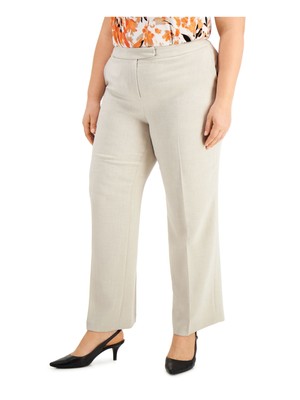 

Женские бежевые брюки KASPER на молнии с крючком и перекладиной со средней посадкой для работы плюс, Бежевый, 10771222