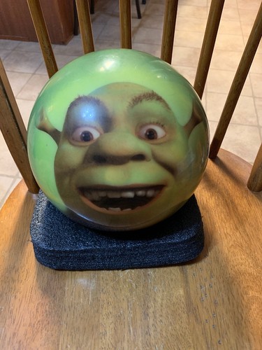Dreamworks Youth/Young Adult Shrek Bowling Ball Green Drilled With Holes 10.5lbs