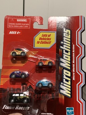 ULTRA RARE (Vintage) Micro Machines FLAME RACERS Pack Hasbro 2003