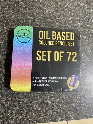 Creative Artizan New Oil Based Colored Pencil Set of 72 w/ Sharpener & Case
