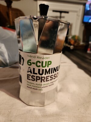 Mind Reader   6 Cup  Aluminum Espresso Maker