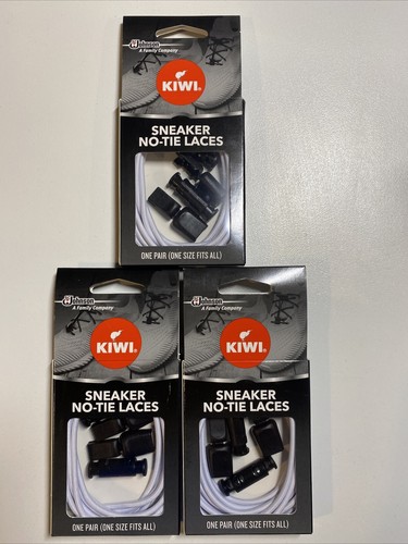 KIWI Sneaker No-Tie Shoe Laces, White, One Size Fits All (1 Pair) Lot 3