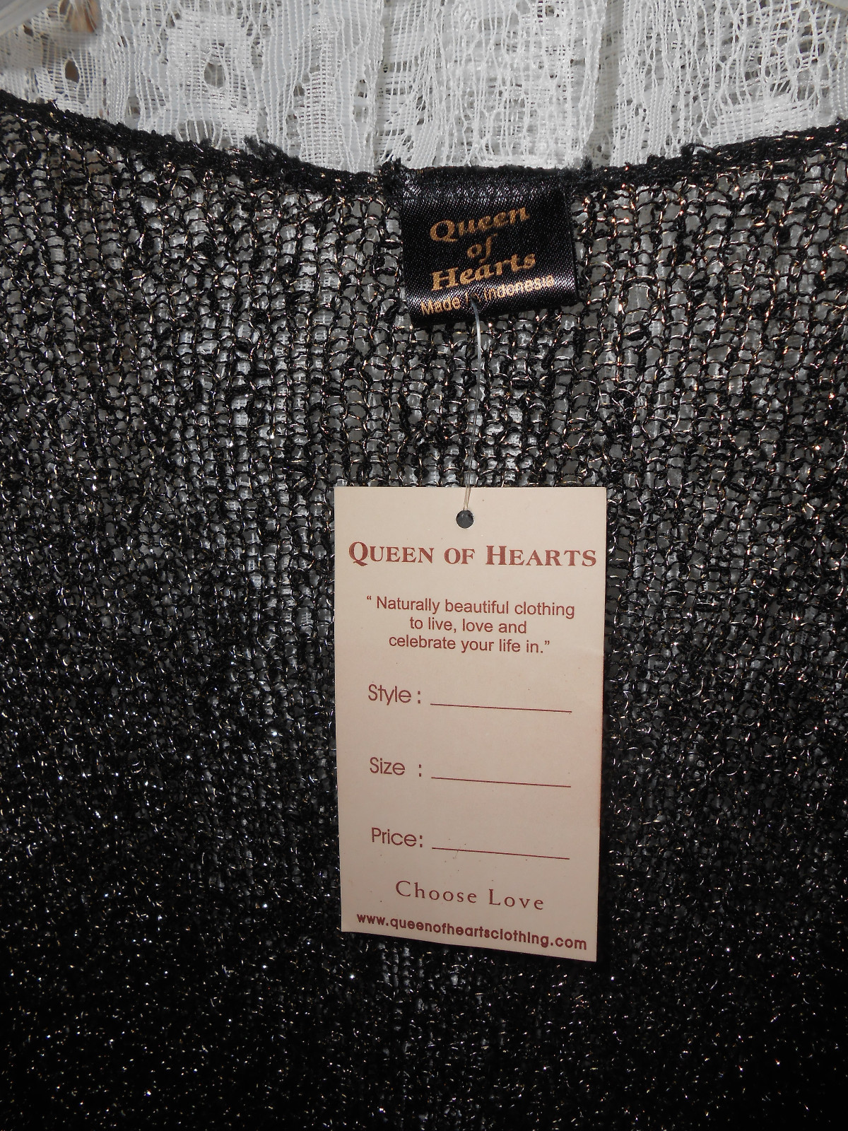 QUEEN OF HEARTS BOLERO SHRUG OPEN SIZE SMALL MAYBE MEDIUM TAG NOT MARKED NWT