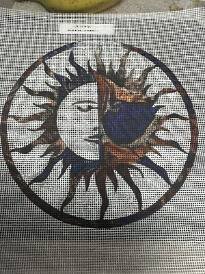 Handpainted Needlepoint Canvas Sun design, 13mesh Zweigart