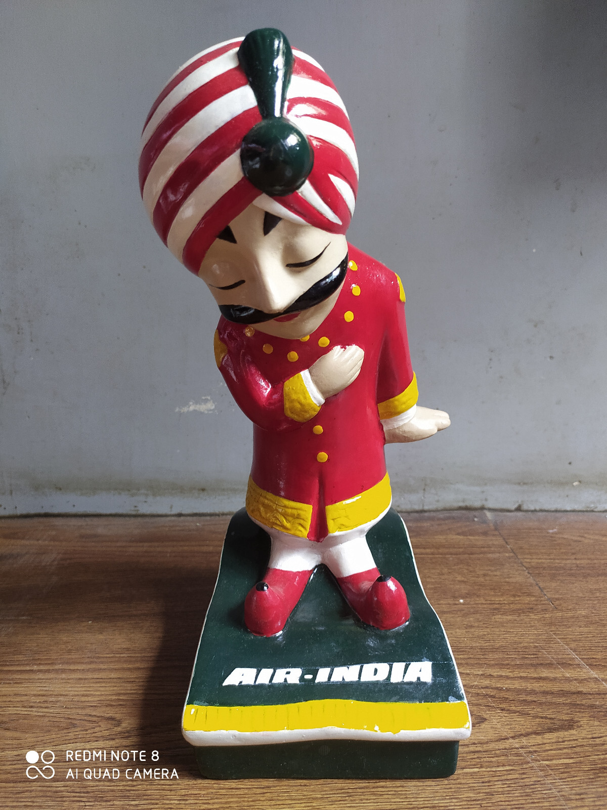 Rare old Air India Mascot Maharajah 1 feet statue of 70's Rare old Air India Mascot Maharajah 1 feet statue of 70's