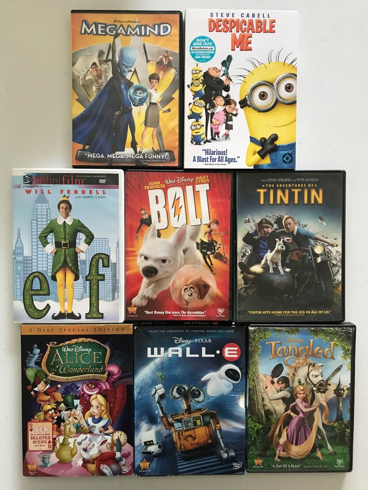 Lot of DVD DVD's Disney Tangled Wall E Alice In Wonderland Lot of DVD DVD's Disney Tangled Wall E Alice In Wonderland