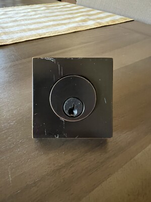 Emtek deadbolt black keyed single cylinder square brass modern 8469us19 No Keys
