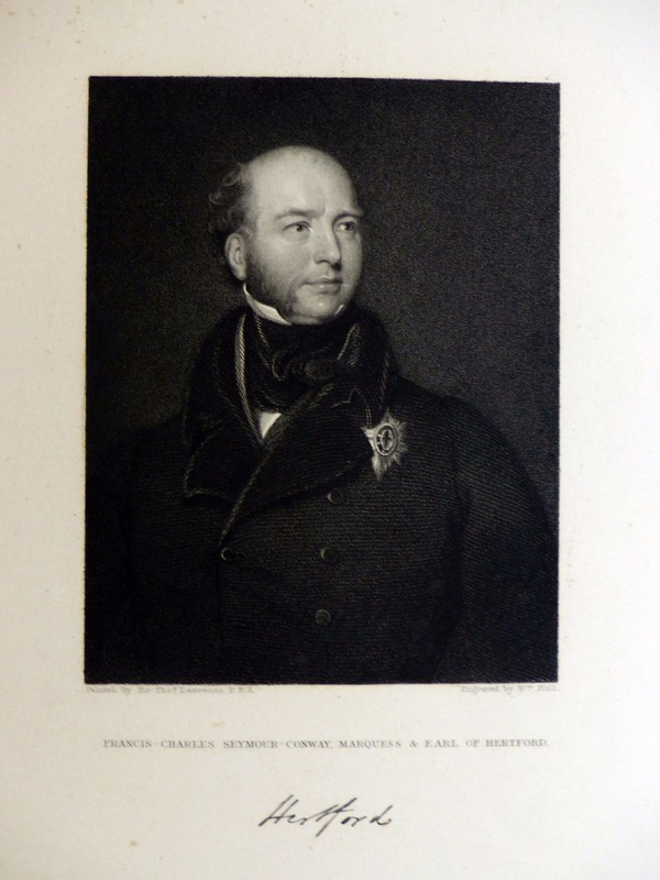 Holl / Lawrence  Portrait Fr.-Ch. Seymour-Conway Hertford Engraving Gravure 1835