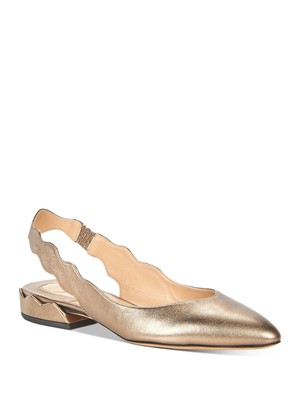 

Женские кожаные балетки CHLOE Silver Gold Laurena с острым носком 38,5, Золотой, C20A20970