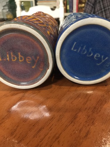 Set of two-blue&Brown Libbey Tiki Mug 6 5/8